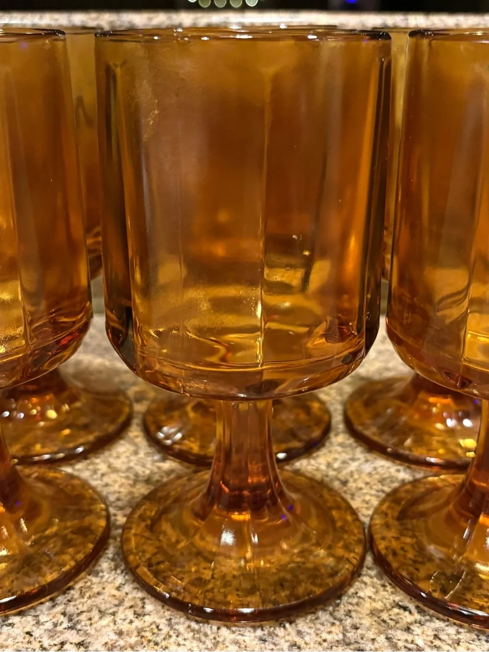 Amber Glass Goblets Set - Classic Amber Stemware
